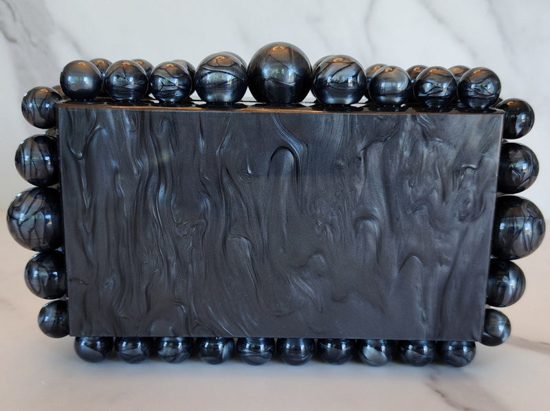 Black Bubble Trim Resin Clutch