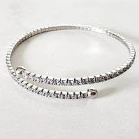 Sterling Silver Diamond Wrap Bracelet