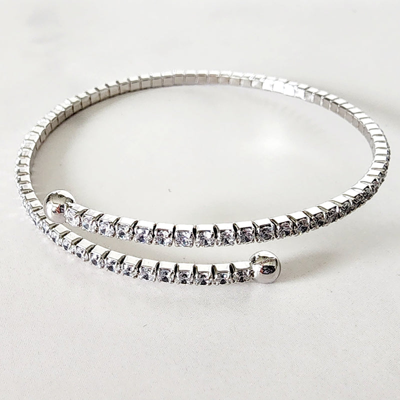 Sterling Silver Diamond Wrap Bracelet