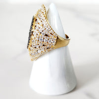 Sterling Silver Gold Plated Spinel Ring