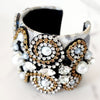 Silver and Gold Jeweled Cuff Bracelet