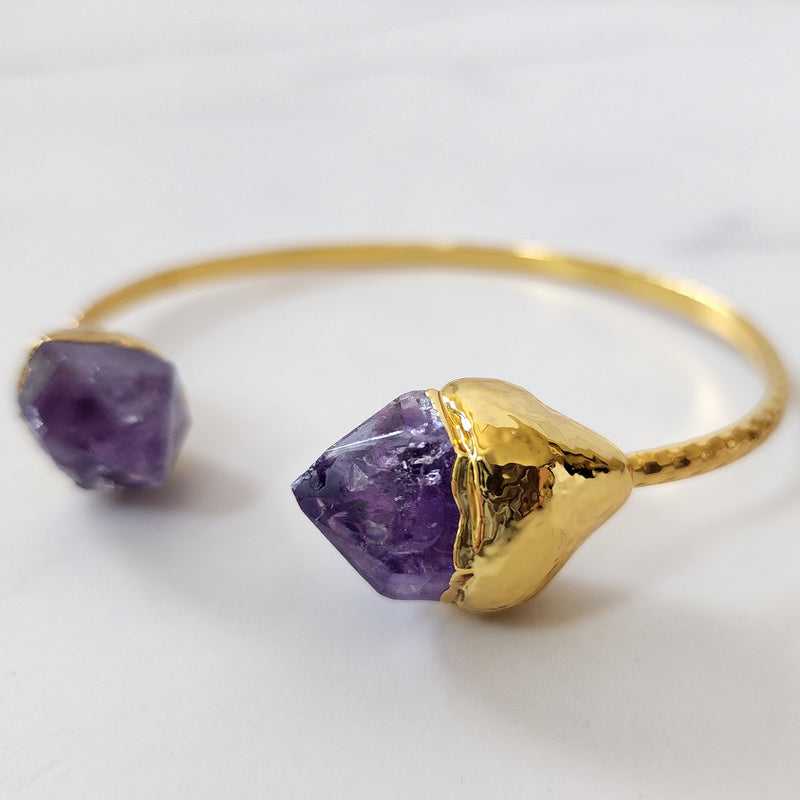 Natural Amethyst Cuff Bracelet