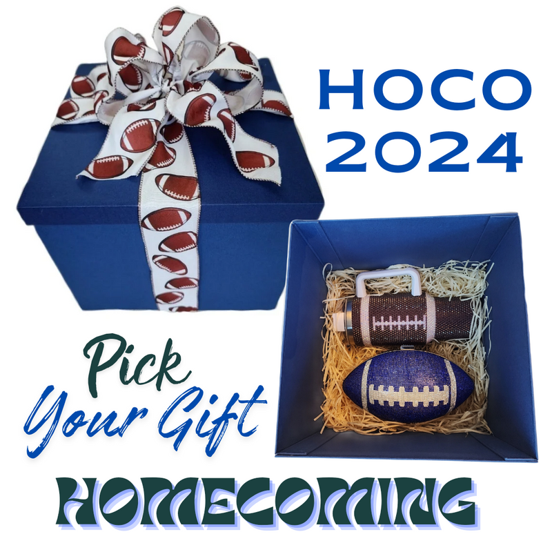 Large Blue Homecoming Gift Box and Bow