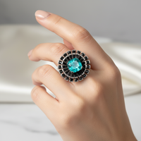Sterling SIlver Paraiba Blue Tourmaline Ring