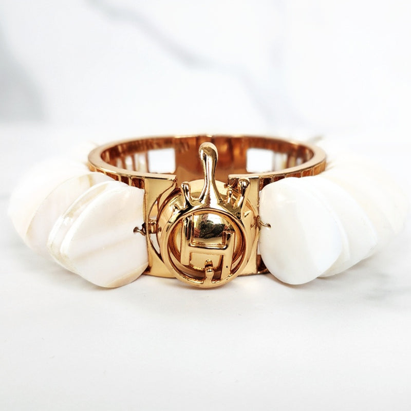 Outhouse Shell  22K Gold Plated Handcuff Bracelet