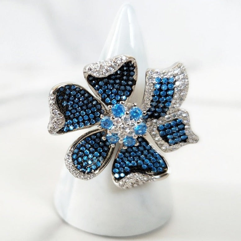 Blue Flower Ring