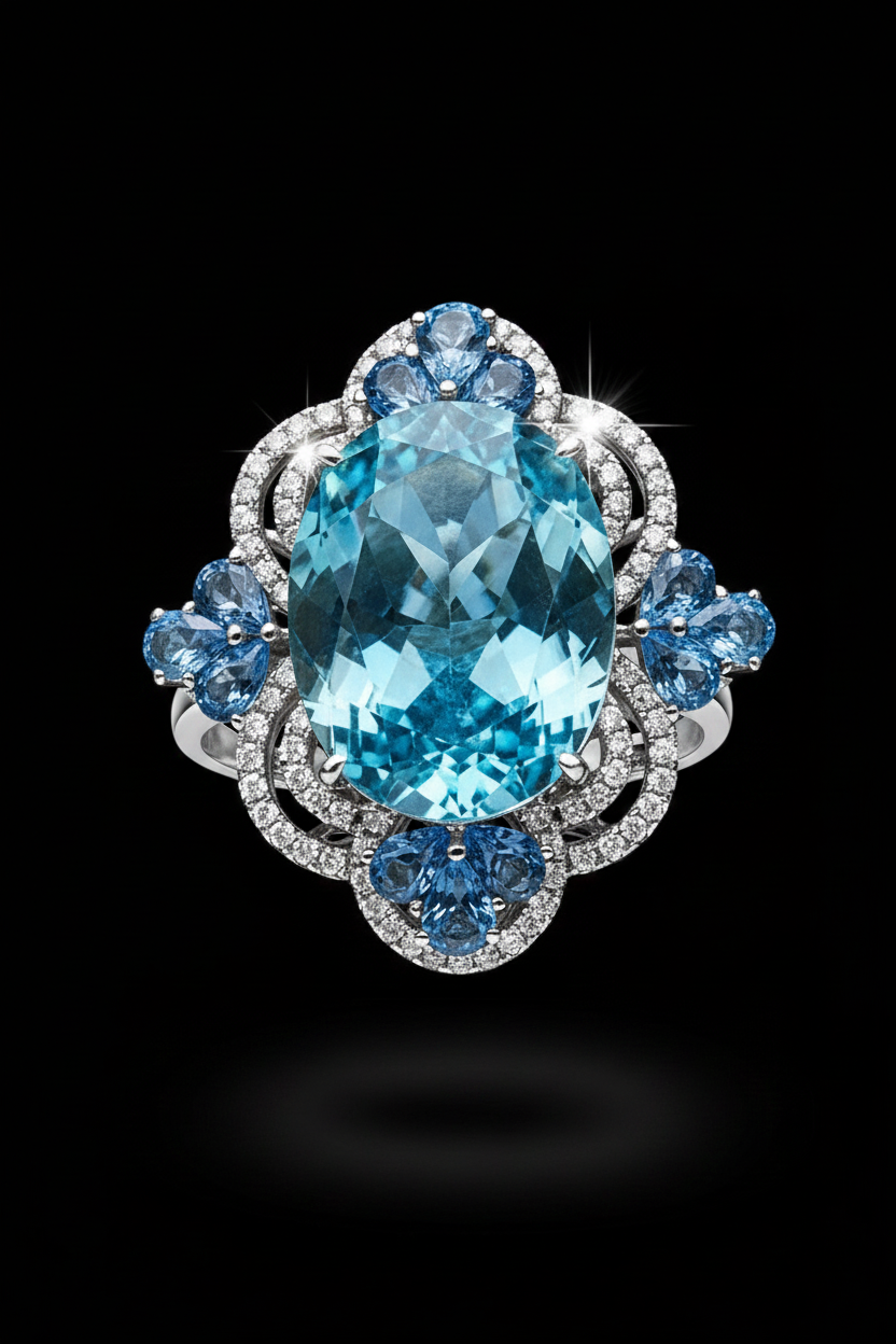 Sterling Silver Baby Blue Ring