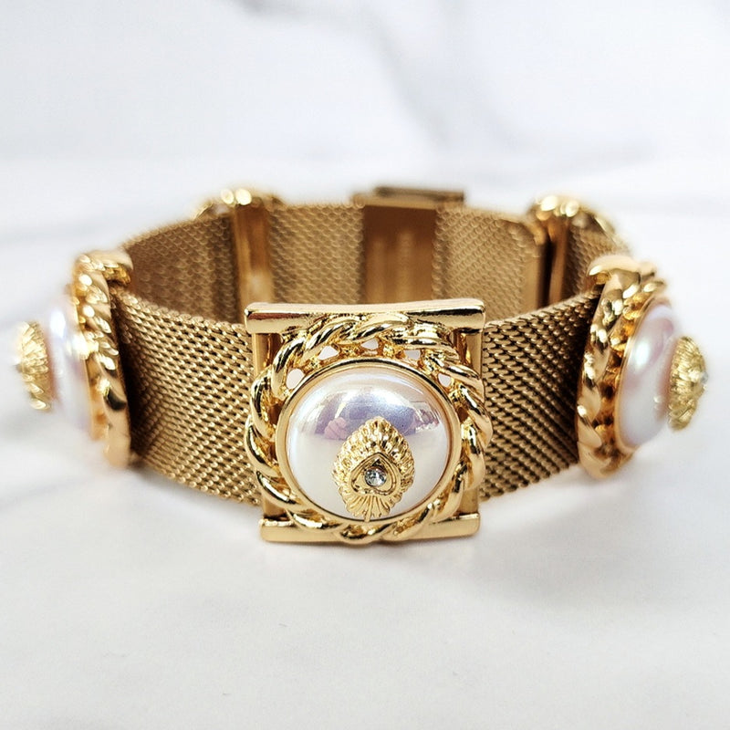 Gold and Pearl Bracelet