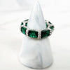 Sterling Silver Emerald Row Ring