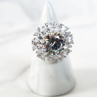 Sterling Silver Round Diamond Ring