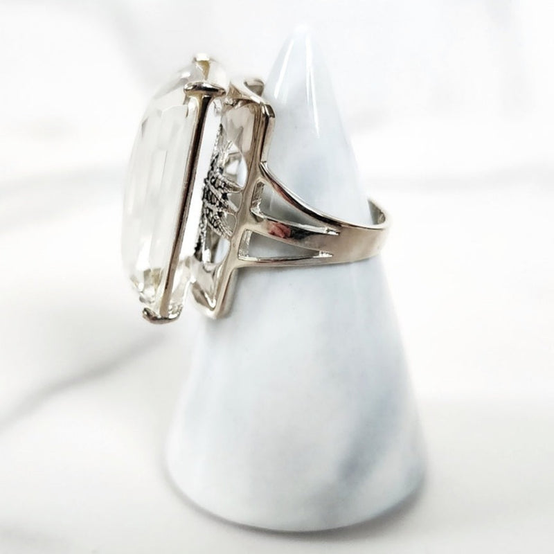 Sterling Silver Natural Crystal Ring