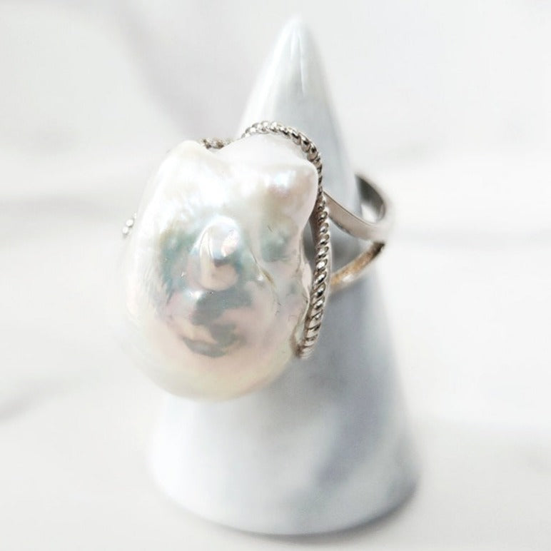 Sterling Silver Baroque Pearl Ring