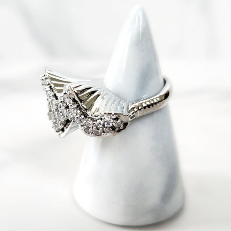 Silvertone Scalloped Ring