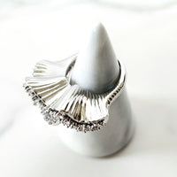 Silvertone Scalloped Ring