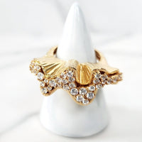 Goldtone Scalloped Ring