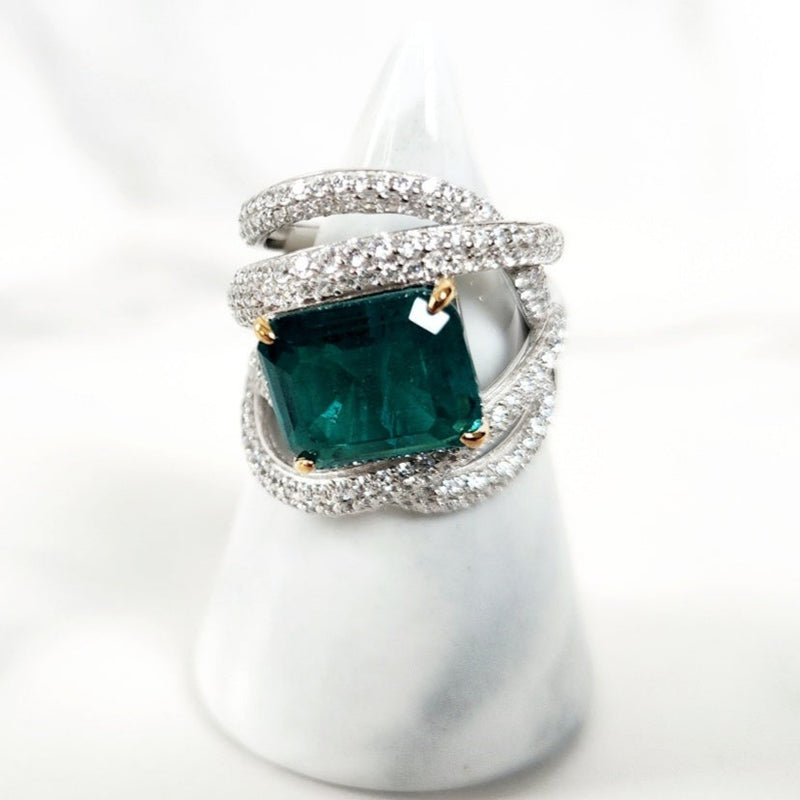 Sterling Silver Emerald Ring