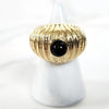 Gold Dome Ring with Black Stone