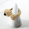 Goldtone Open Popcorn Ring