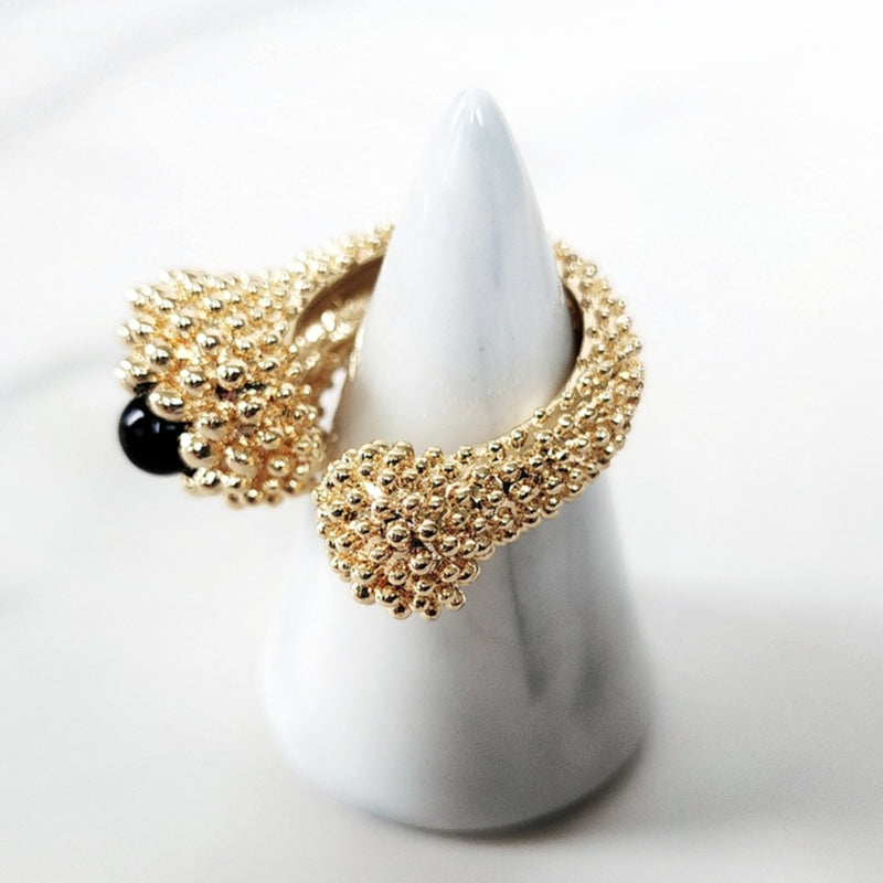 Goldtone Open Popcorn Ring