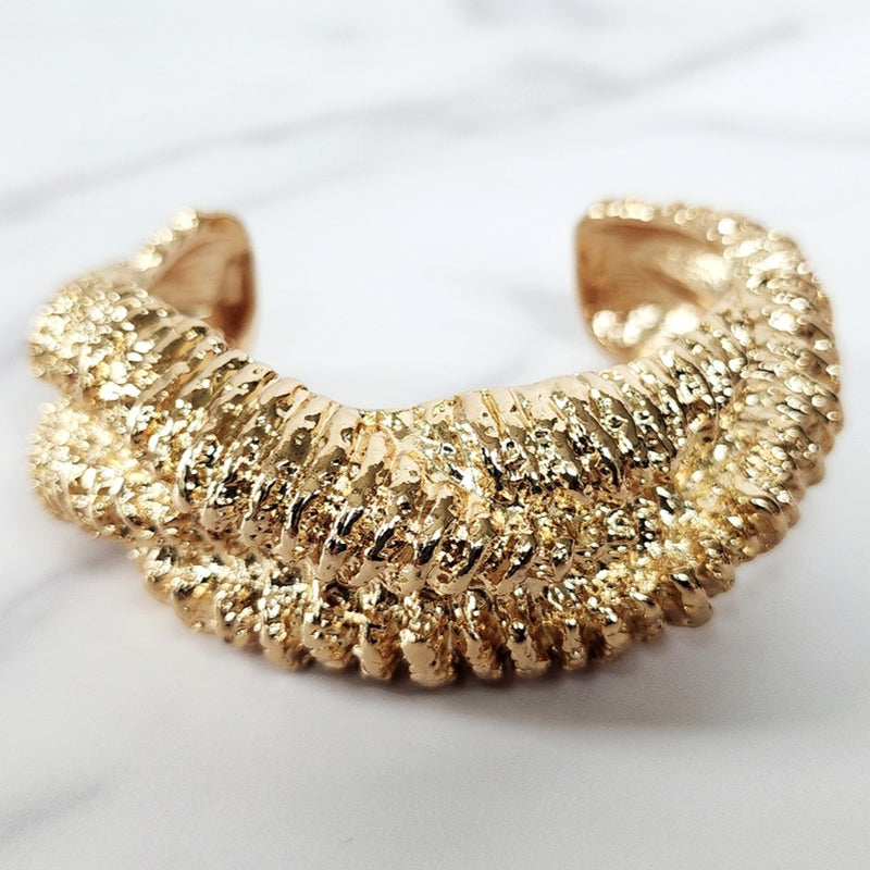 Gold Twist Cuff Bracelet