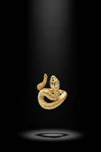 Sterling Silver 14K Gold Plated Snake Ring