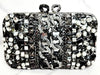 Black and Silver Crystal Clutch