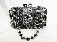 Black and Silver Crystal Clutch