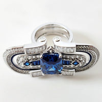 Sterling Silver Modern Sapphire Ring