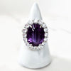 Sterling Silver Oval Cut Amethyst Ring