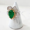 Sterling Silver Pear Cut Emerald Flower Ring