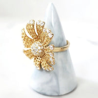 Sterling Silver Gold Flower Ring