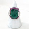 Sterling Silver Ruby and Emerald Ring