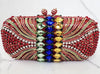 Red Multicolored Crystal Clutch