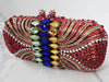 Red Multicolored Crystal Clutch