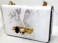 White and Gold Knuckle Clutch