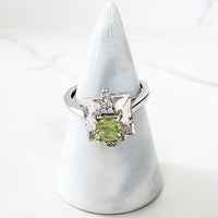 Sterling Silver Natural Peridot Ring