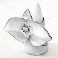 White Orchid Flower Ring