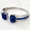 Sterling Silver Sapphire Ring and Cuff Bracelet