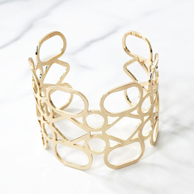 Gold Geometric Cuff Bracelet