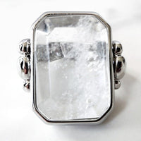 Silvertone Crystal Ring