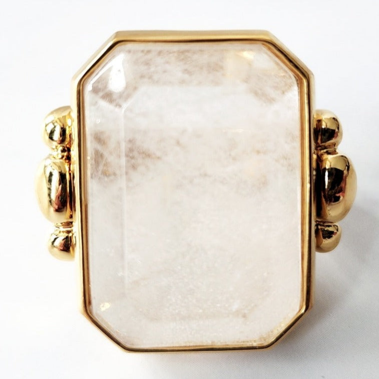 Goldtone Crystal Ring