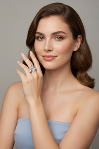 Sterling Silver Aquamarine Feather Ring