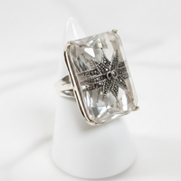 Sterling Silver Natural Crystal Ring