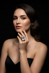 Sterling Silver Natural Crystal Ring
