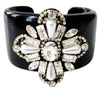 Black Jeweled Resin Cuff Bracelet