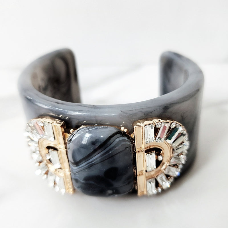 Grey Marble Resin Cuff