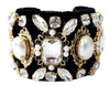 Black Jeweled Cuff Bracelet