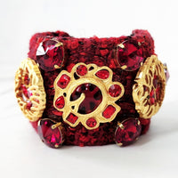 Red Jeweled Cuff Bracelet