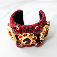 Red Jeweled Cuff Bracelet