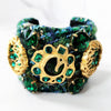 Green and Blue Jeweled Cuff Bracelet